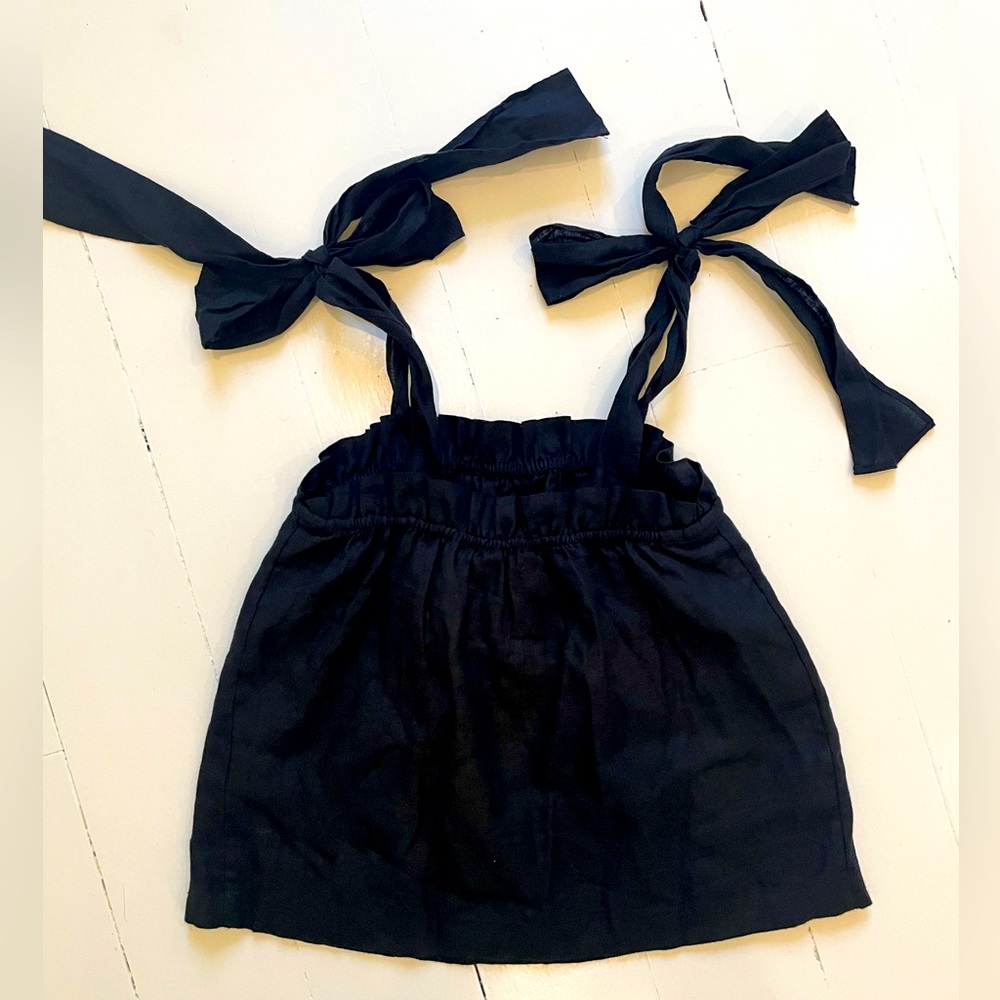 JCREW Black Linen Tie Tank Top